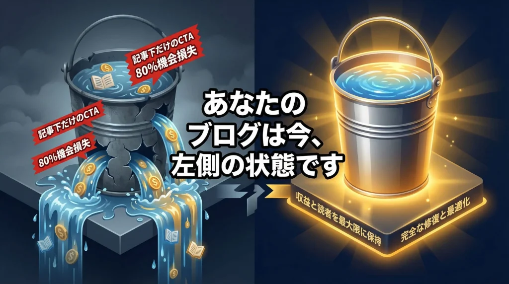 せっかくのアクセスが収益に変わらない「穴の空いたバケツ」状態