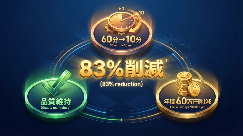 時短効果の数値化インフォグラフィック